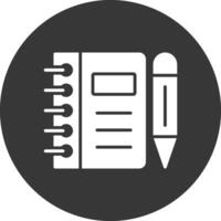 Notebook Glyph Inverted Icon vector
