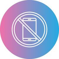 Prohibited Sign Line Gradient Circle Icon vector