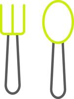 Spoon And Fork Line Two Color Icon vector