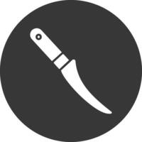 deshuesado cuchillo glifo invertido icono vector