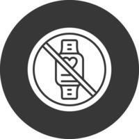 Prohibited Sign Glyph Inverted Icon vector