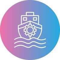 Boat Line Gradient Circle Icon vector