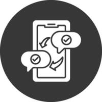 Text Message Glyph Inverted Icon vector