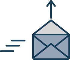 Mail Line Filled Grey Icon vector