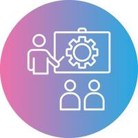 Training Line Gradient Circle Icon vector