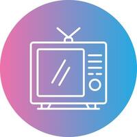 Tv Line Gradient Circle Icon vector