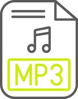 icono de dos colores de línea mp3 vector