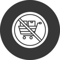 Prohibited Sign Glyph Inverted Icon vector