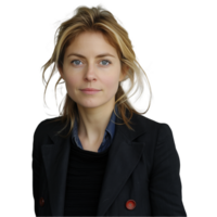 Professional woman with a confident expression on transparent background png
