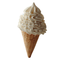 Delicious vanilla ice cream cone isolated on transparent png