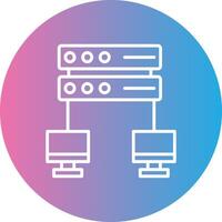 Networking Line Gradient Circle Icon vector