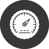 Pressure Gauge Glyph Inverted Icon vector