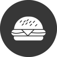icono de glifo de hamburguesa invertido vector