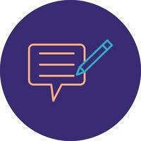 Blog Line Two Color Circle Icon vector
