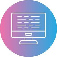 Computer Line Gradient Circle Icon vector
