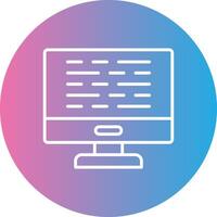 Computer Line Gradient Circle Icon vector