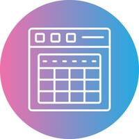 Table Line Gradient Circle Icon vector