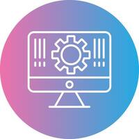 Monitor Line Gradient Circle Icon vector