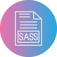 Sass Line Gradient Circle Icon vector