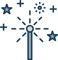 Sparkler Line Filled Grey Icon vector