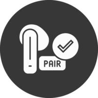 Pairing Glyph Inverted Icon vector