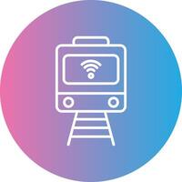 Train Line Gradient Circle Icon vector