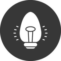 Light Bulb Glyph Inverted Icon vector