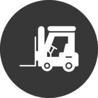 Forklift Glyph Inverted Icon vector