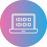 Binary Code Line Gradient Circle Icon vector