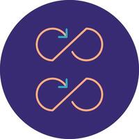 Infinity Line Two Color Circle Icon vector