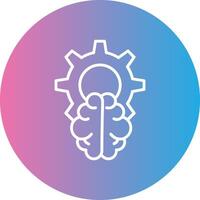 Brain Line Gradient Circle Icon vector