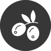 Olives Glyph Inverted Icon vector