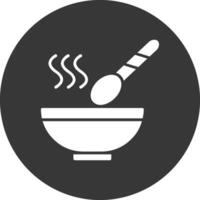 Soup Glyph Inverted Icon vector