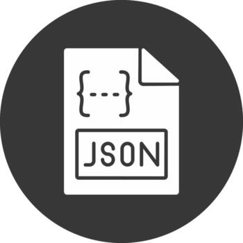 Json Glyph Inverted Icon vector