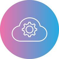 Cloud Settings Line Gradient Circle Icon vector