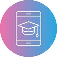 Graduation Line Gradient Circle Icon vector