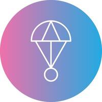 Skydive Line Gradient Circle Icon vector