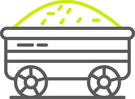 Mine Cart Line Two Color Icon vector