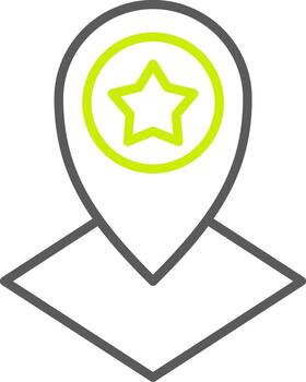 Map Location Line Two Color Icon vector