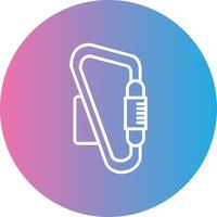 Carabiner Line Gradient Circle Icon vector