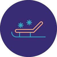 Sled Line Two Color Circle Icon vector