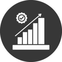 Bar Chart Glyph Inverted Icon vector