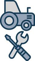 Machines Maintenance Line Filled Grey Icon vector