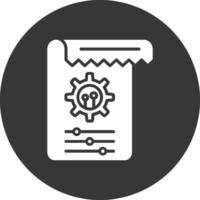 Tasks Glyph Inverted Icon vector