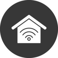 Smart Home Glyph Inverted Icon vector