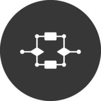 Algorithm Glyph Inverted Icon vector