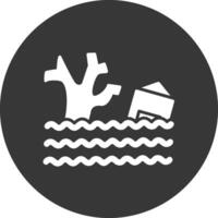 Flood Glyph Inverted Icon vector