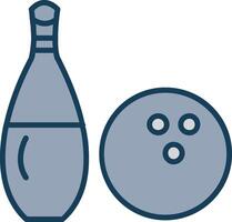 Bowling Line Filled Grey Icon vector