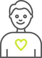 Boy Line Two Color Icon vector