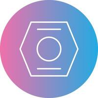 Nut Line Gradient Circle Icon vector
